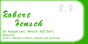 robert hensch business card